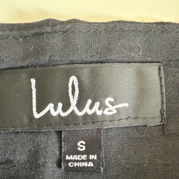 Lulus Cropped Button Front Tank Top Black Size Small NWT - Picture 11 of 13